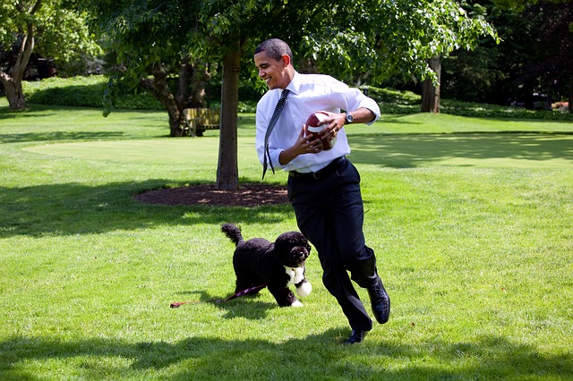 Barack Obama and his dog